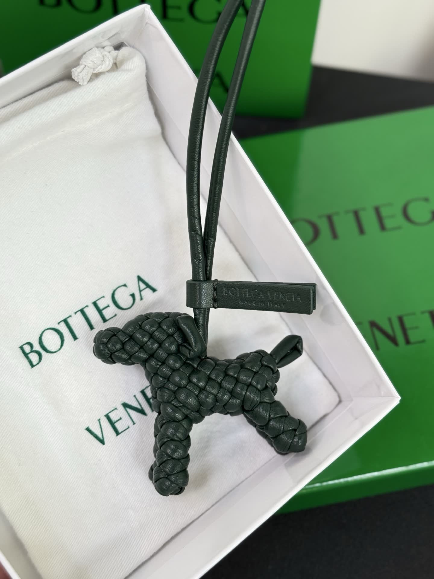 Bottega Veneta Leather Dog Charm
